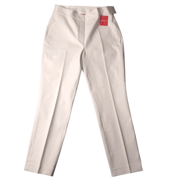 SPANX Women's Slim Straight Pants in Classic White Size L 20372R Grey Linings - Picture 3 of 16